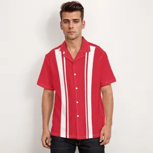 60s Shirt style men, 60s Style Top, Retro Shirt Men, Retro Red Shirt Men, Vintage Bowling Shirt, Vintage Style Top, Color Block Shirt Men