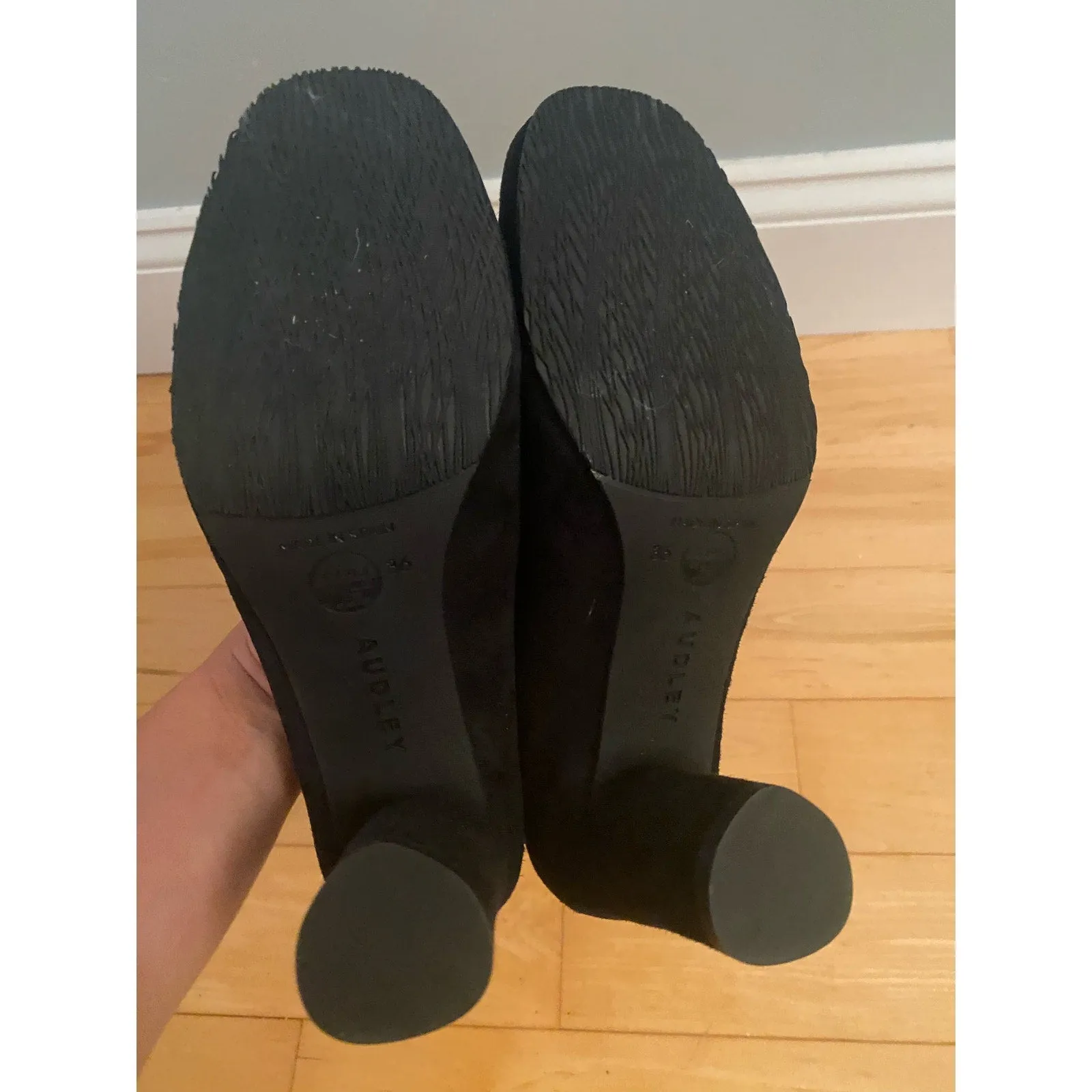 Audley London Black Suede Pumps Size 36