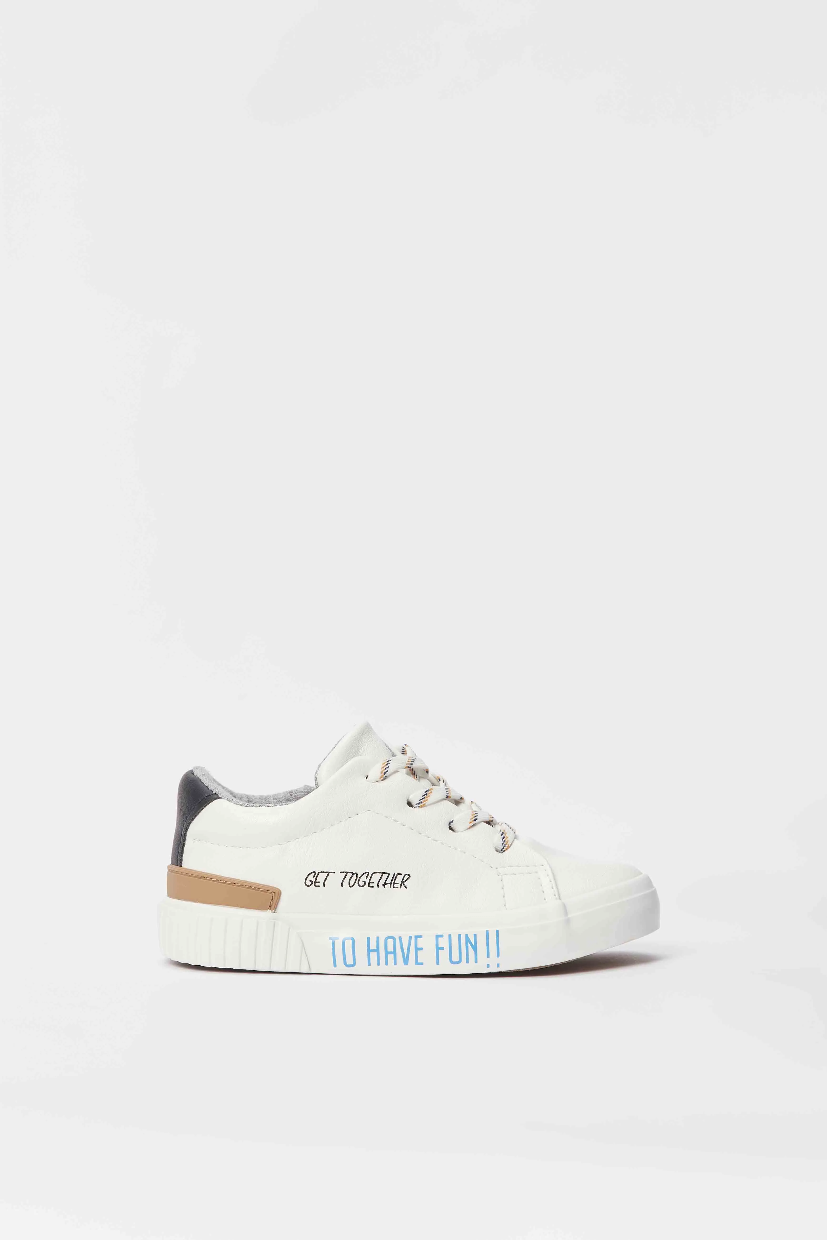 Baby Boys White Lace-Up Sneaker