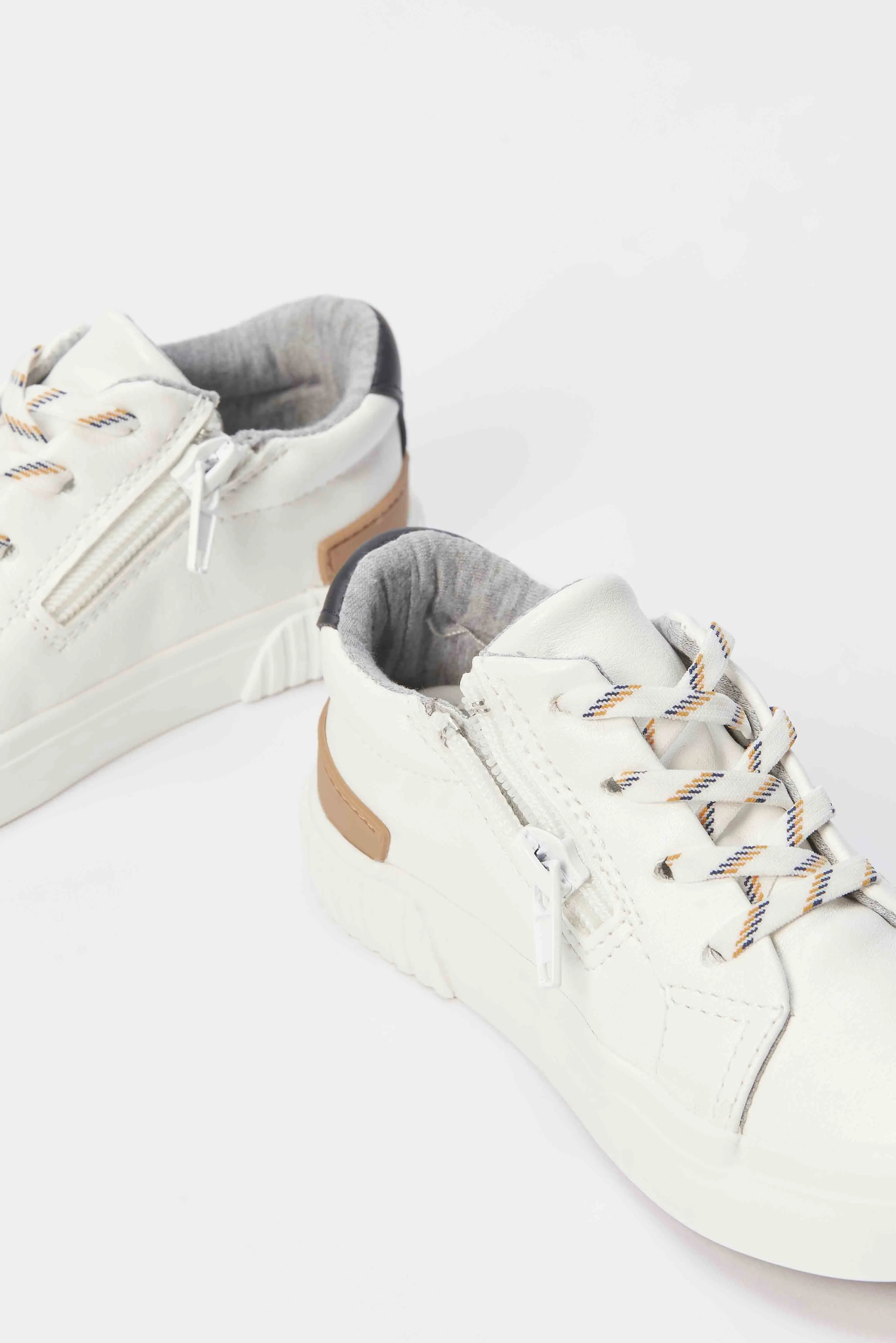 Baby Boys White Lace-Up Sneaker