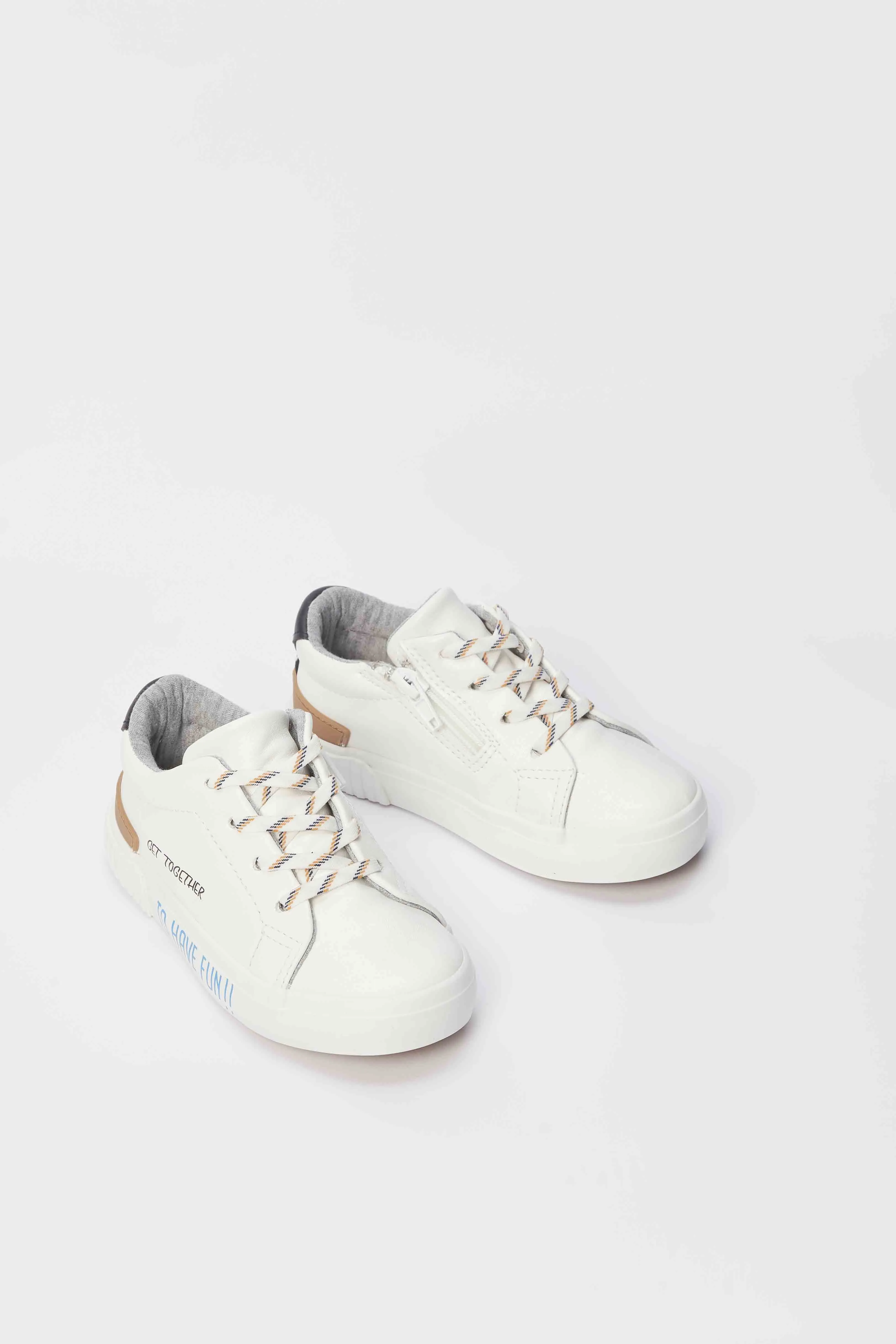 Baby Boys White Lace-Up Sneaker