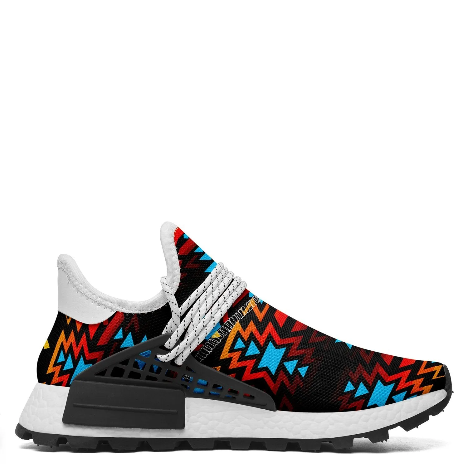 Black Fire and Turquoise Okaki Sneakers