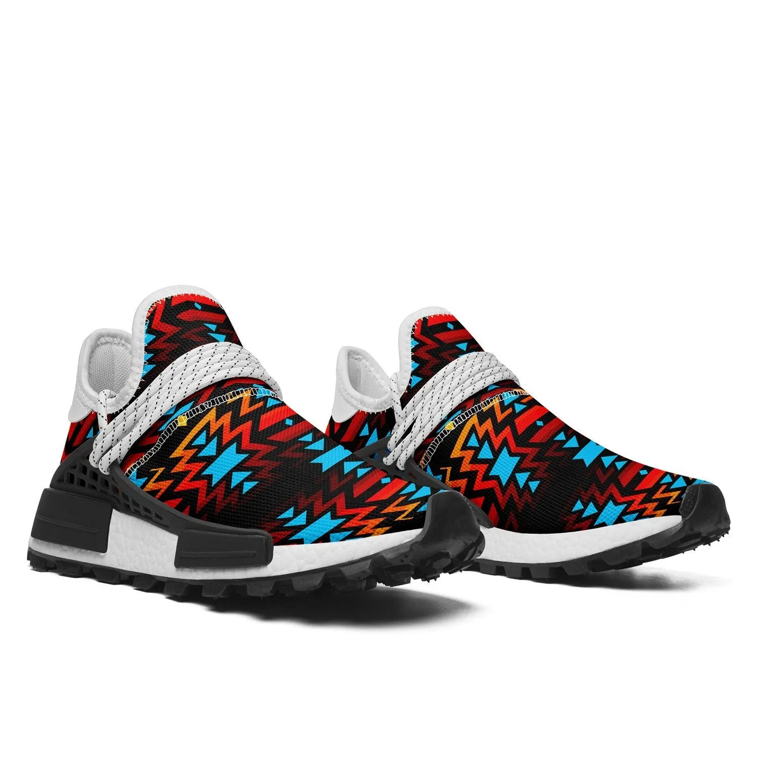 Black Fire and Turquoise Okaki Sneakers