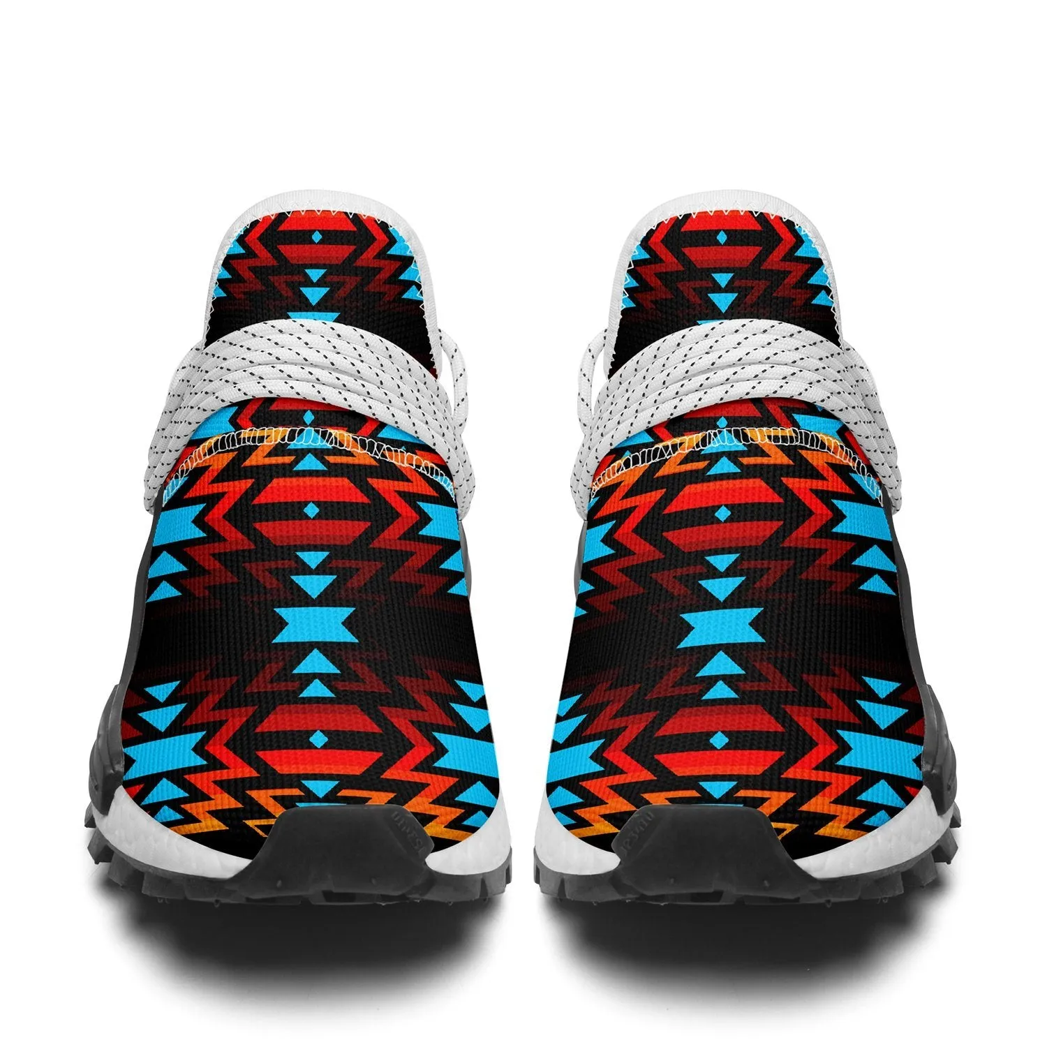 Black Fire and Turquoise Okaki Sneakers