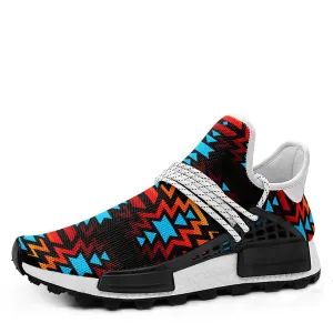 Black Fire and Turquoise Okaki Sneakers