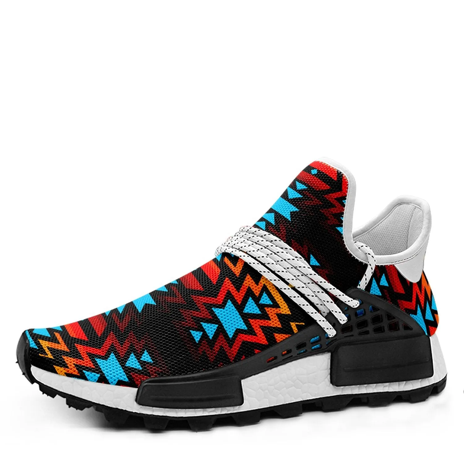 Black Fire and Turquoise Okaki Sneakers