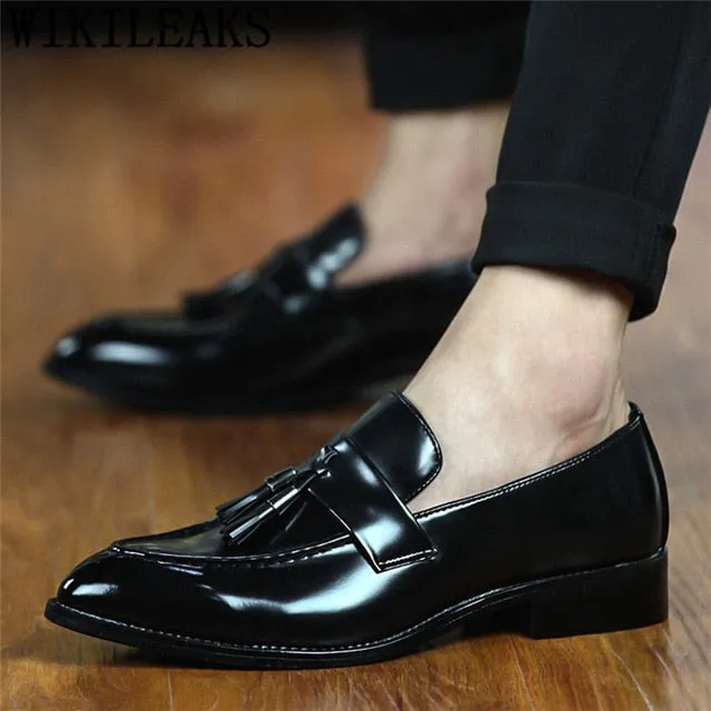 Brogue Shoes Men Formal Classic Shoes Men Oxford Coiffeur Italian Official Shoes Men Elegant Brand Sepatu Slip On Pria Ayakkabi