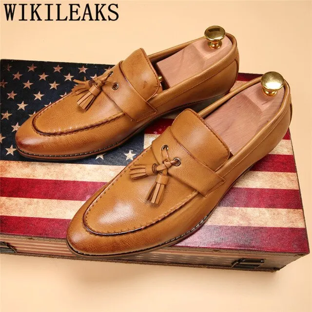 Brogue Shoes Men Formal Classic Shoes Men Oxford Coiffeur Italian Official Shoes Men Elegant Brand Sepatu Slip On Pria Ayakkabi