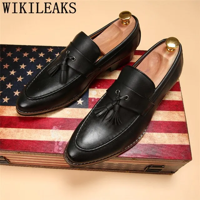 Brogue Shoes Men Formal Classic Shoes Men Oxford Coiffeur Italian Official Shoes Men Elegant Brand Sepatu Slip On Pria Ayakkabi