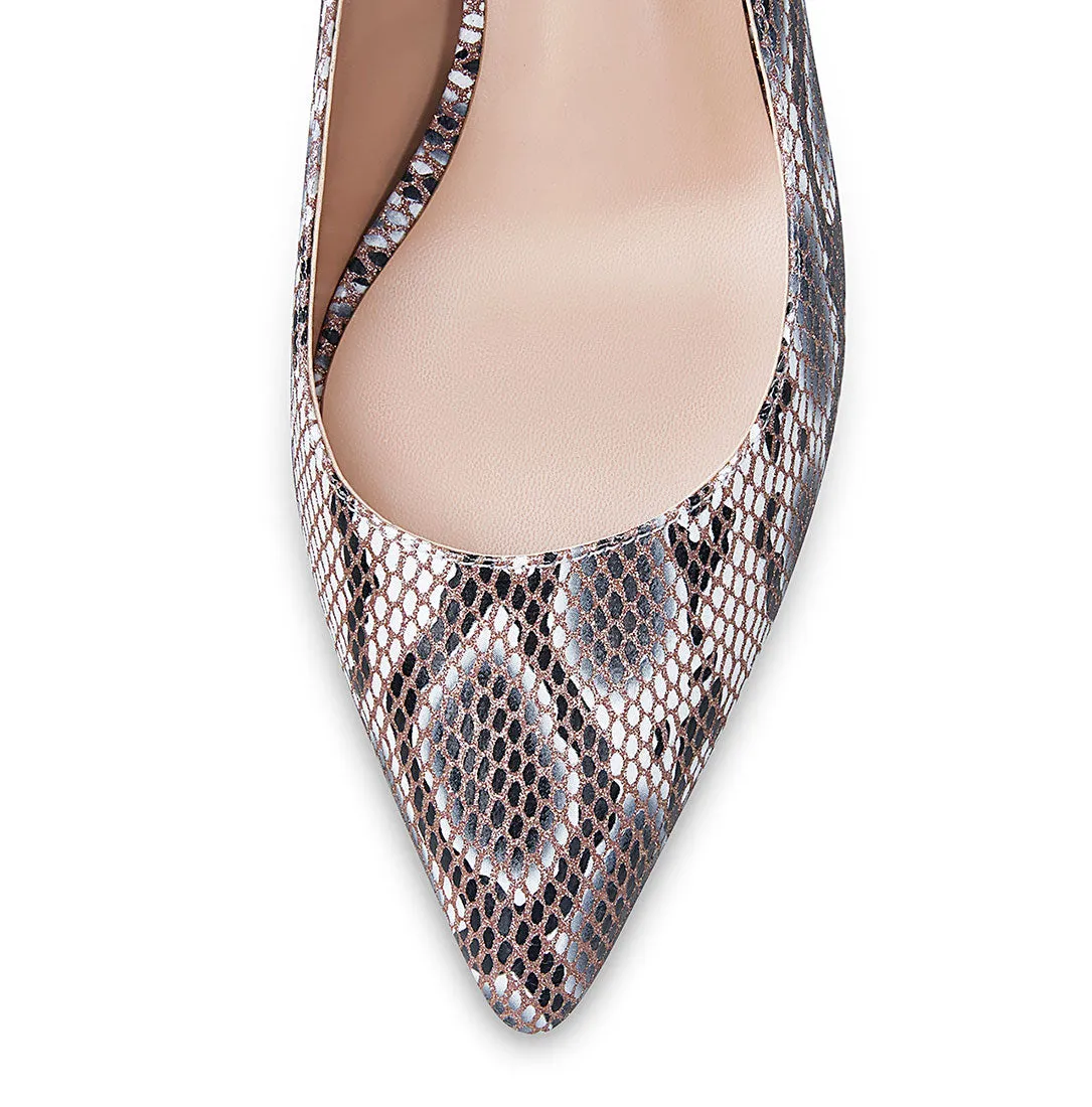 CASTAMERE Womens Chunky Block Heels Slingback Pumps Slip-on Pointy Toe 5CM Heel Sandals
