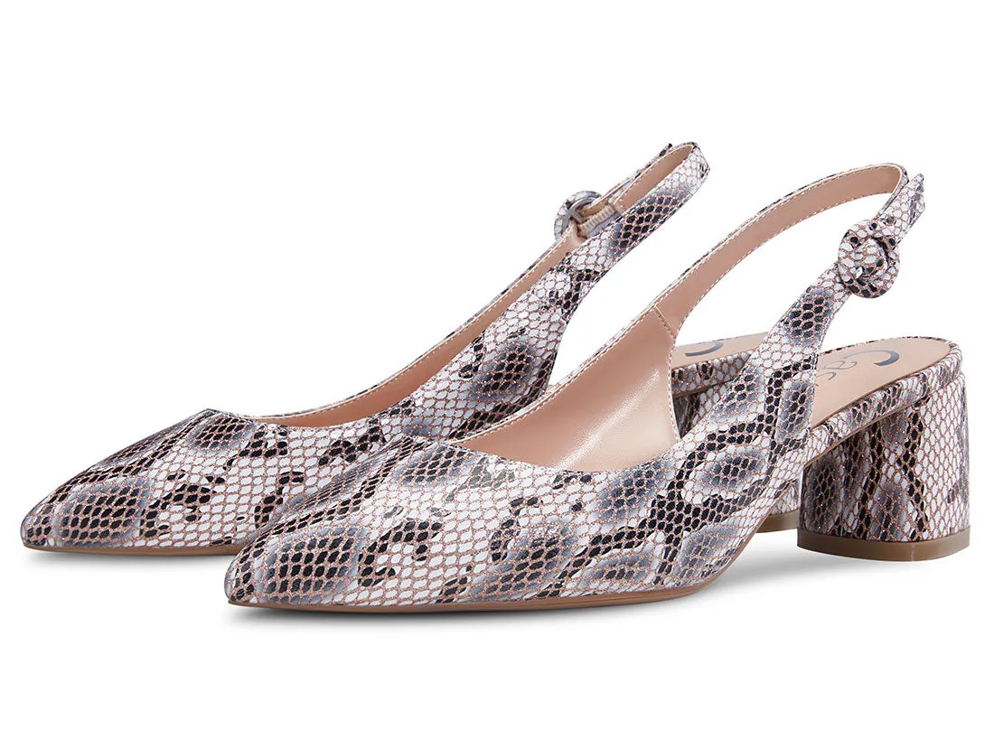 CASTAMERE Womens Chunky Block Heels Slingback Pumps Slip-on Pointy Toe 5CM Heel Sandals