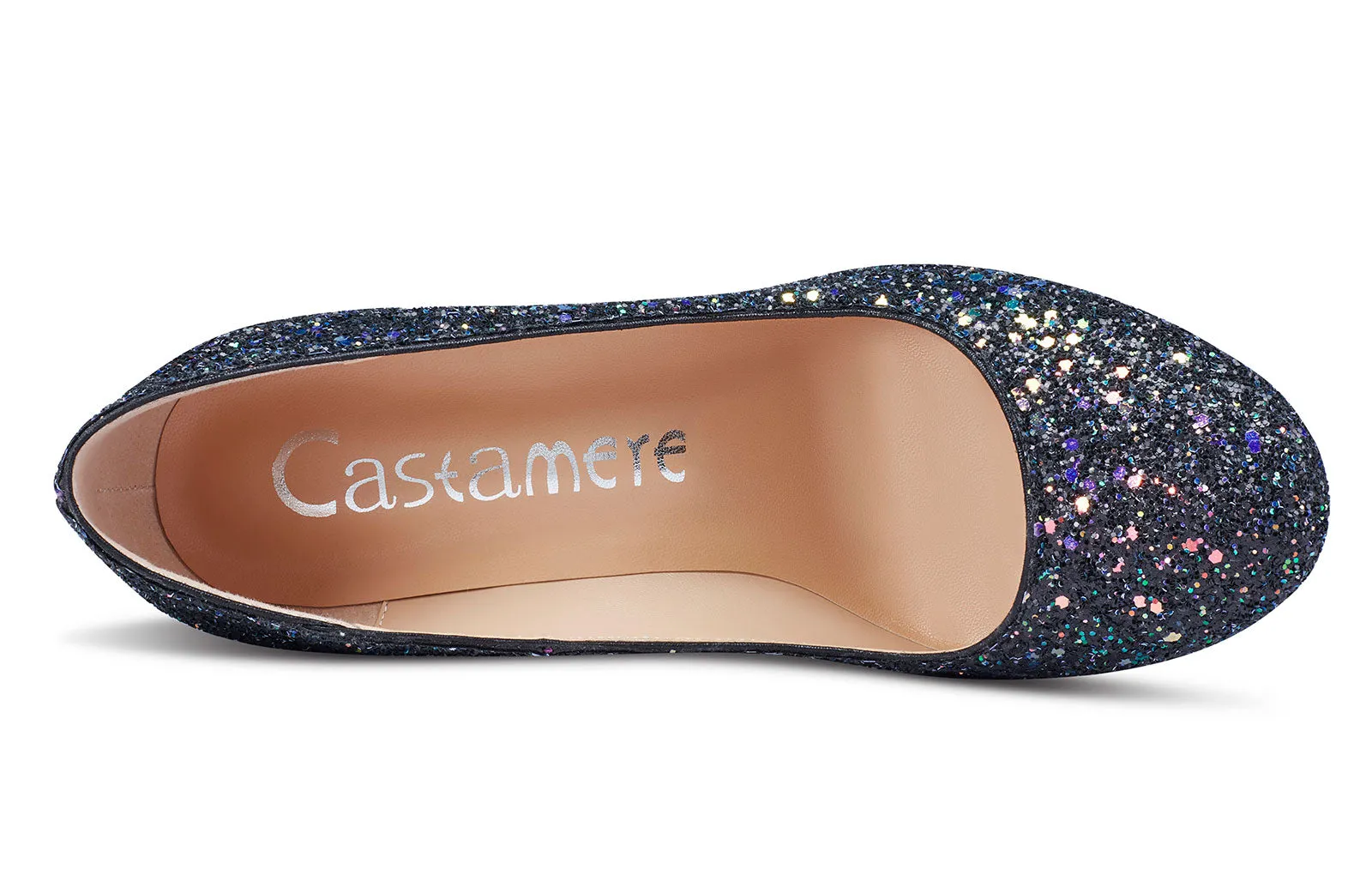 CASTAMERE Womens High Heels Round Toe Pumps Slip-on 10CM Chunky Block Heel Office