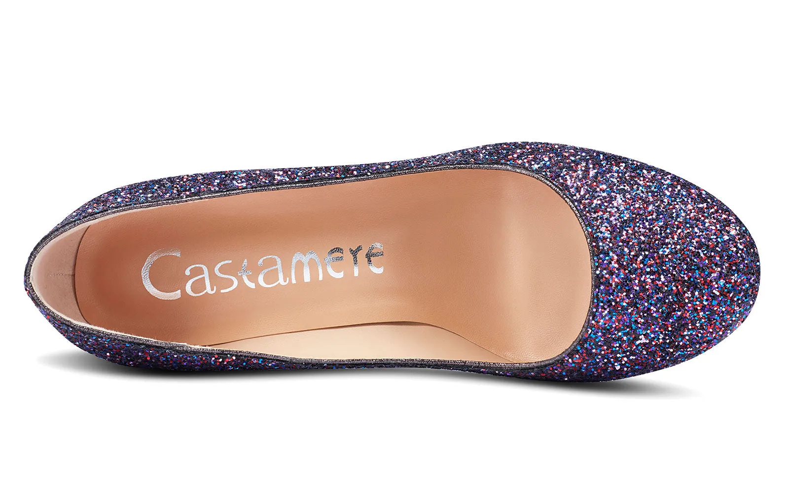 CASTAMERE Womens High Heels Round Toe Pumps Slip-on 10CM Chunky Block Heel Office