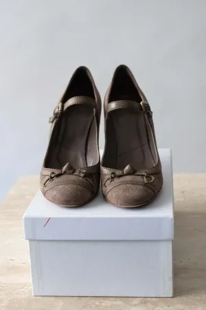 Christian Dior Grey Suede Heels