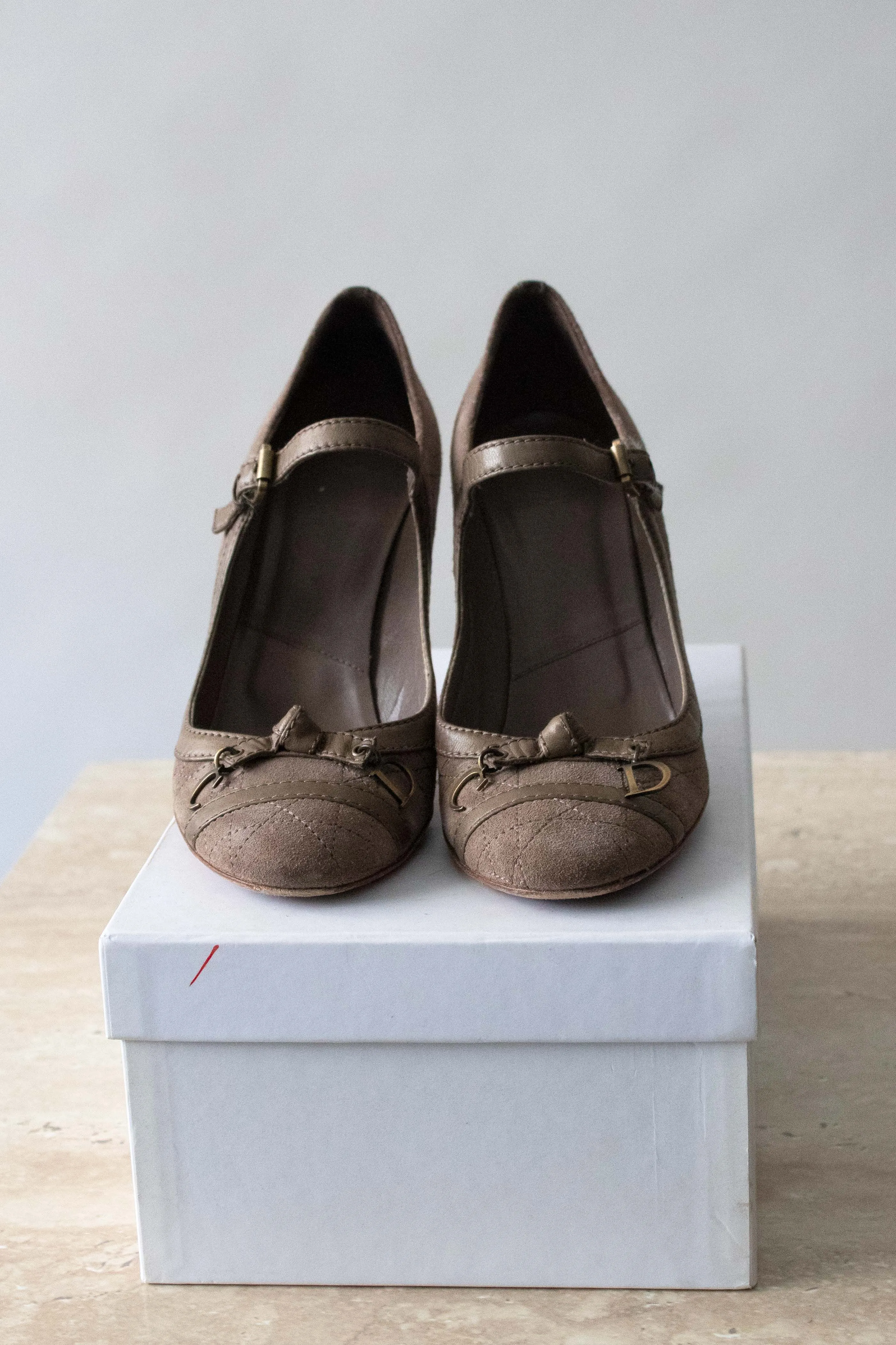 Christian Dior Grey Suede Heels
