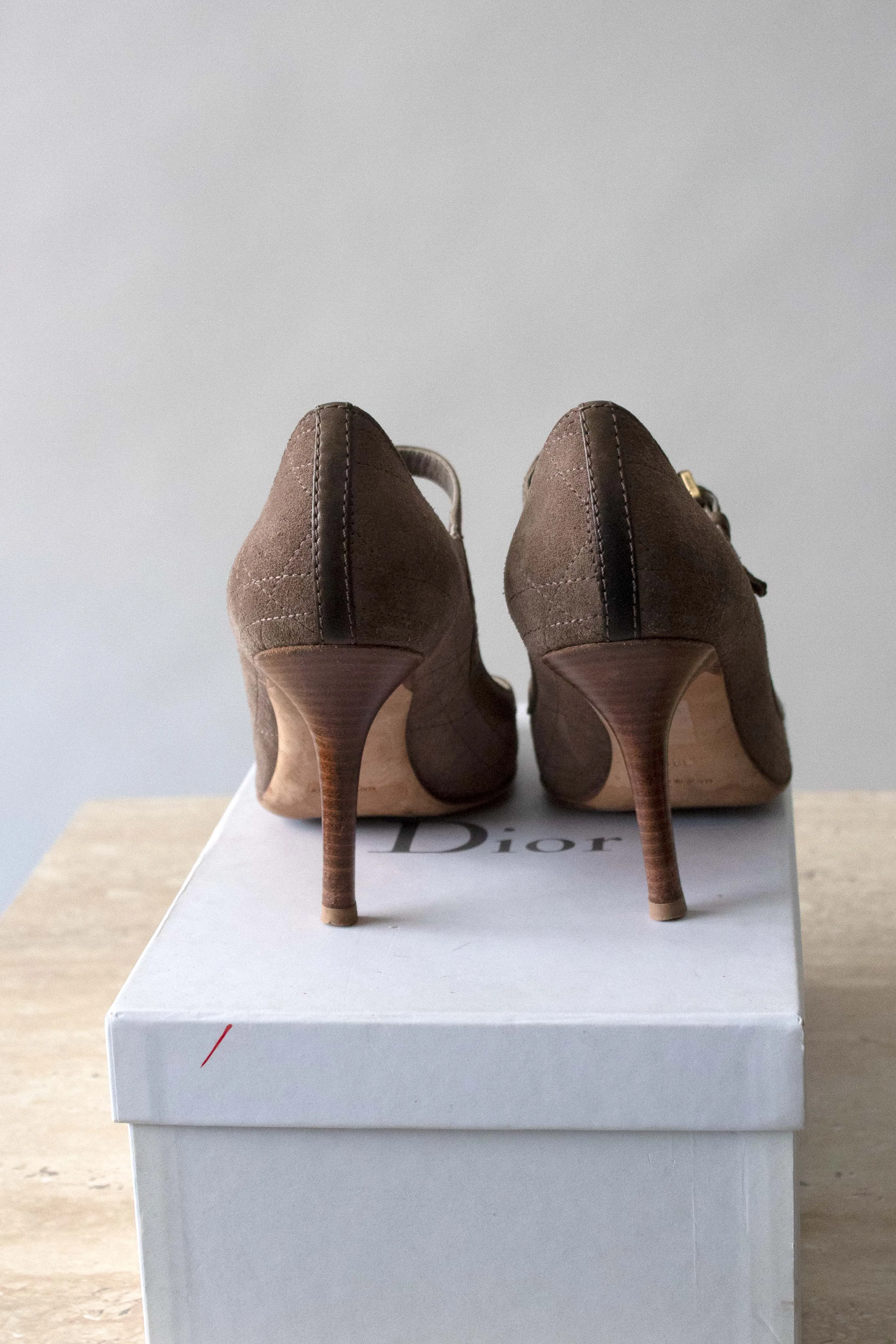 Christian Dior Grey Suede Heels