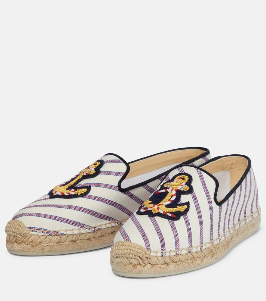 Christian Louboutin Loudmer Donna striped canvas espadrilles