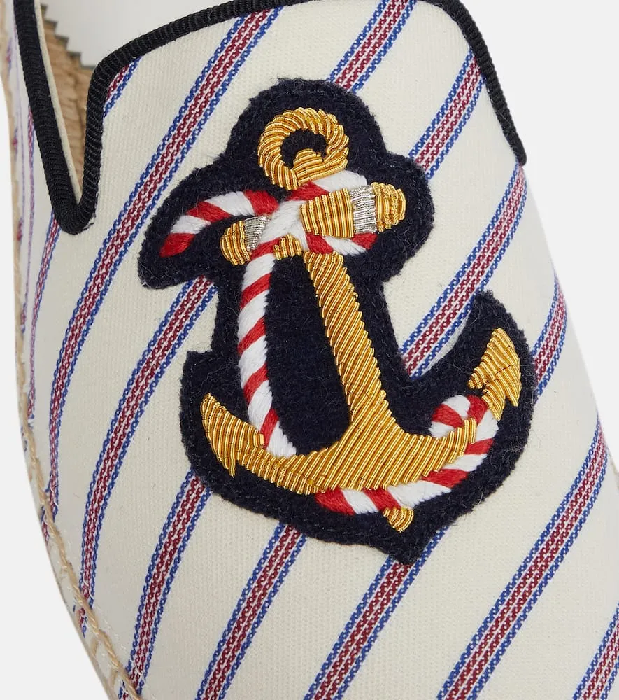 Christian Louboutin Loudmer Donna striped canvas espadrilles
