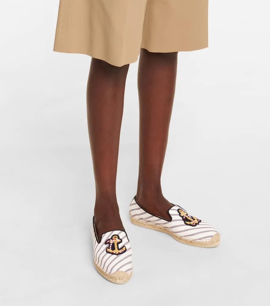Christian Louboutin Loudmer Donna striped canvas espadrilles
