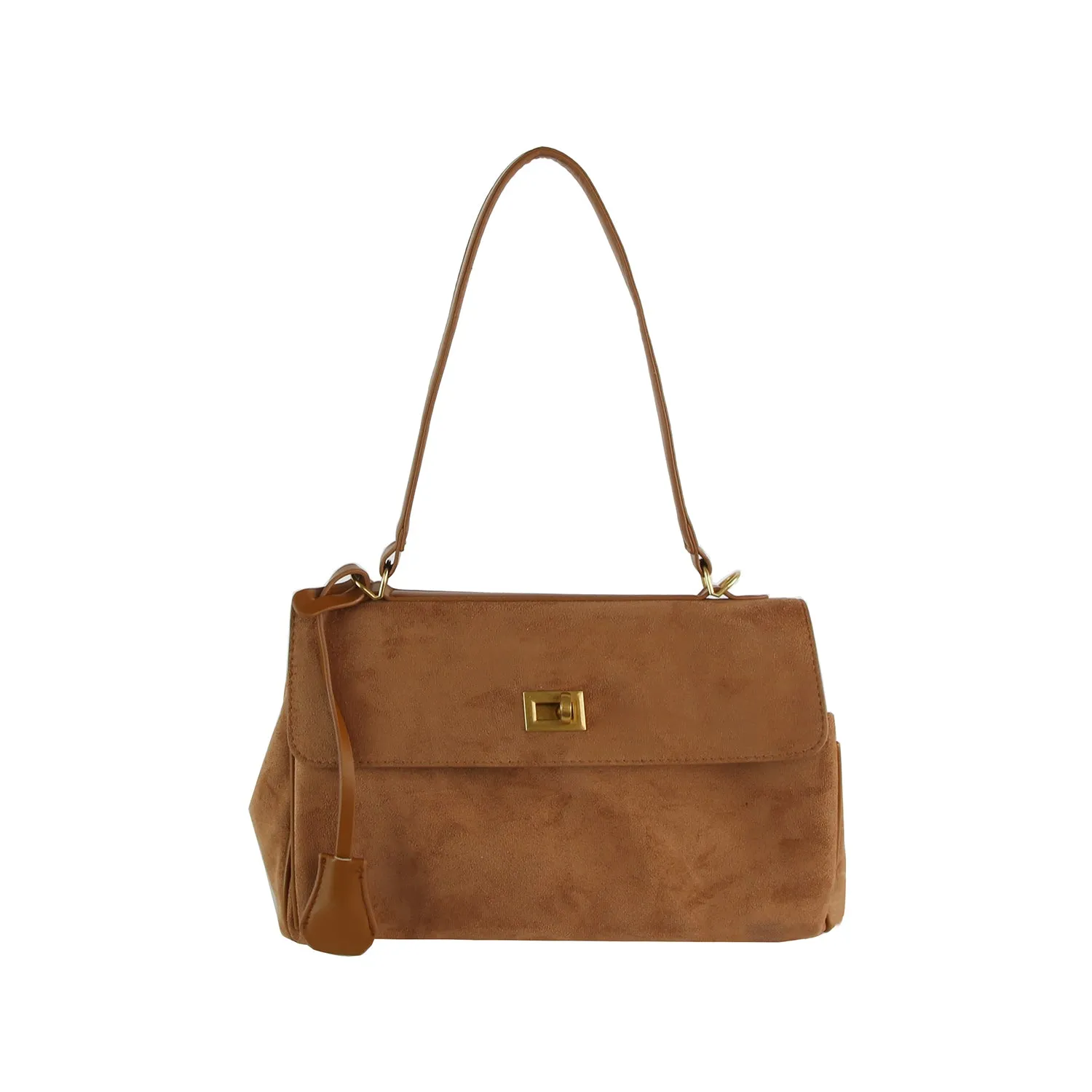Classic Suede Flap Satchel
