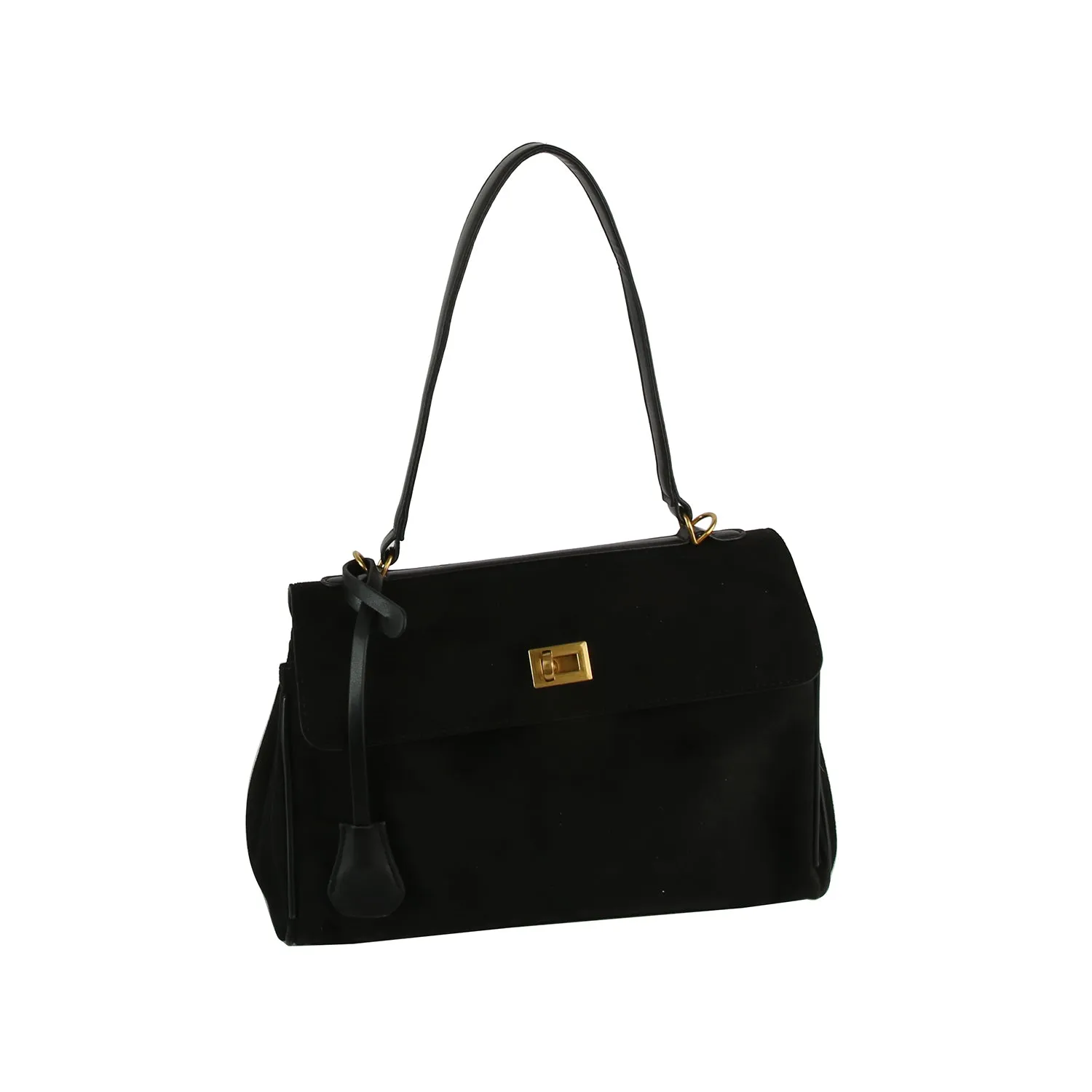 Classic Suede Flap Satchel