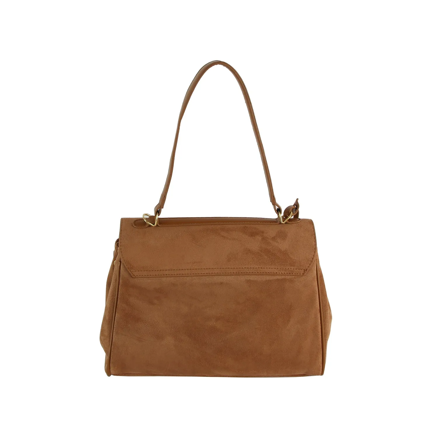 Classic Suede Flap Satchel