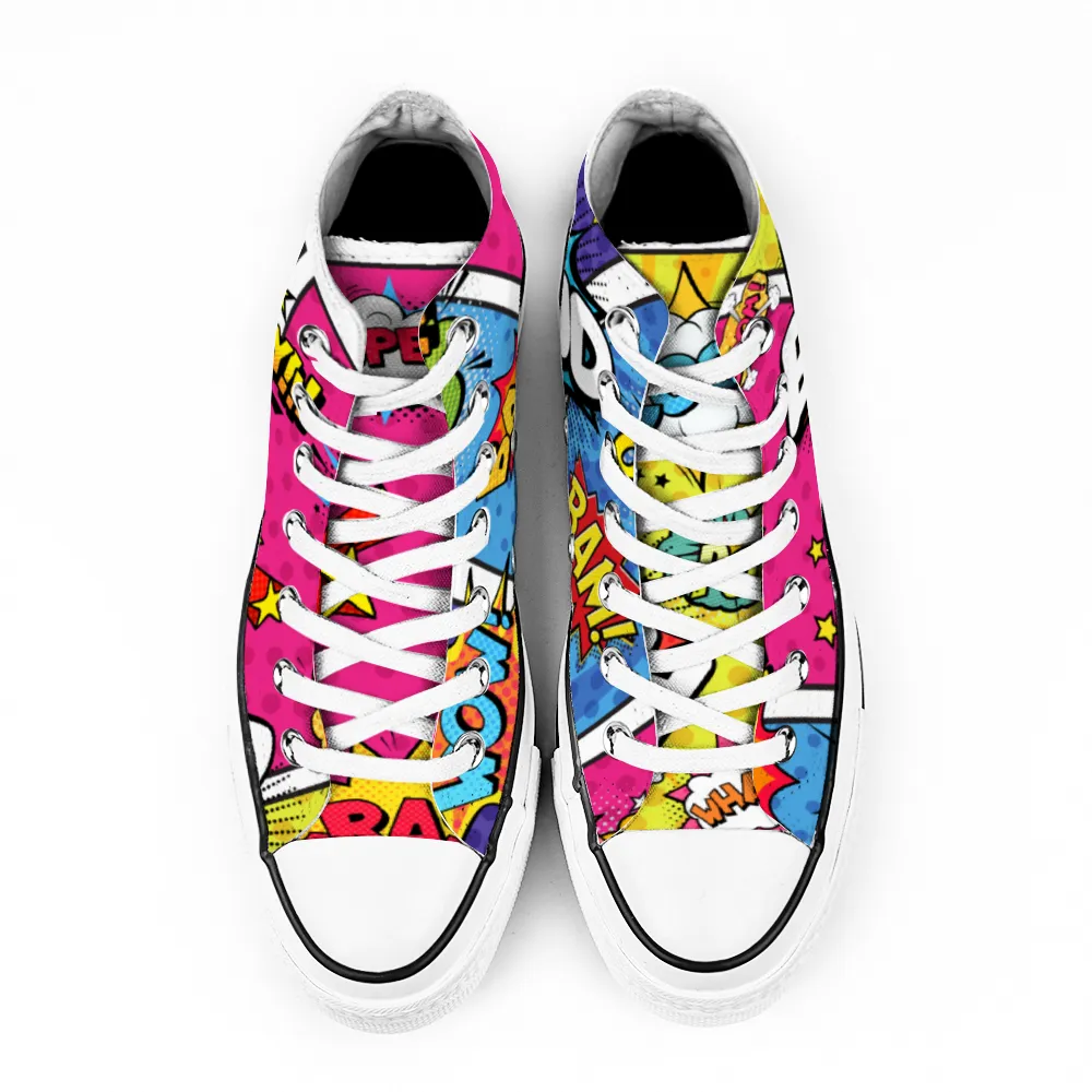 Comic Book Geek Collection - Unisex High Top Canvas Sneakers