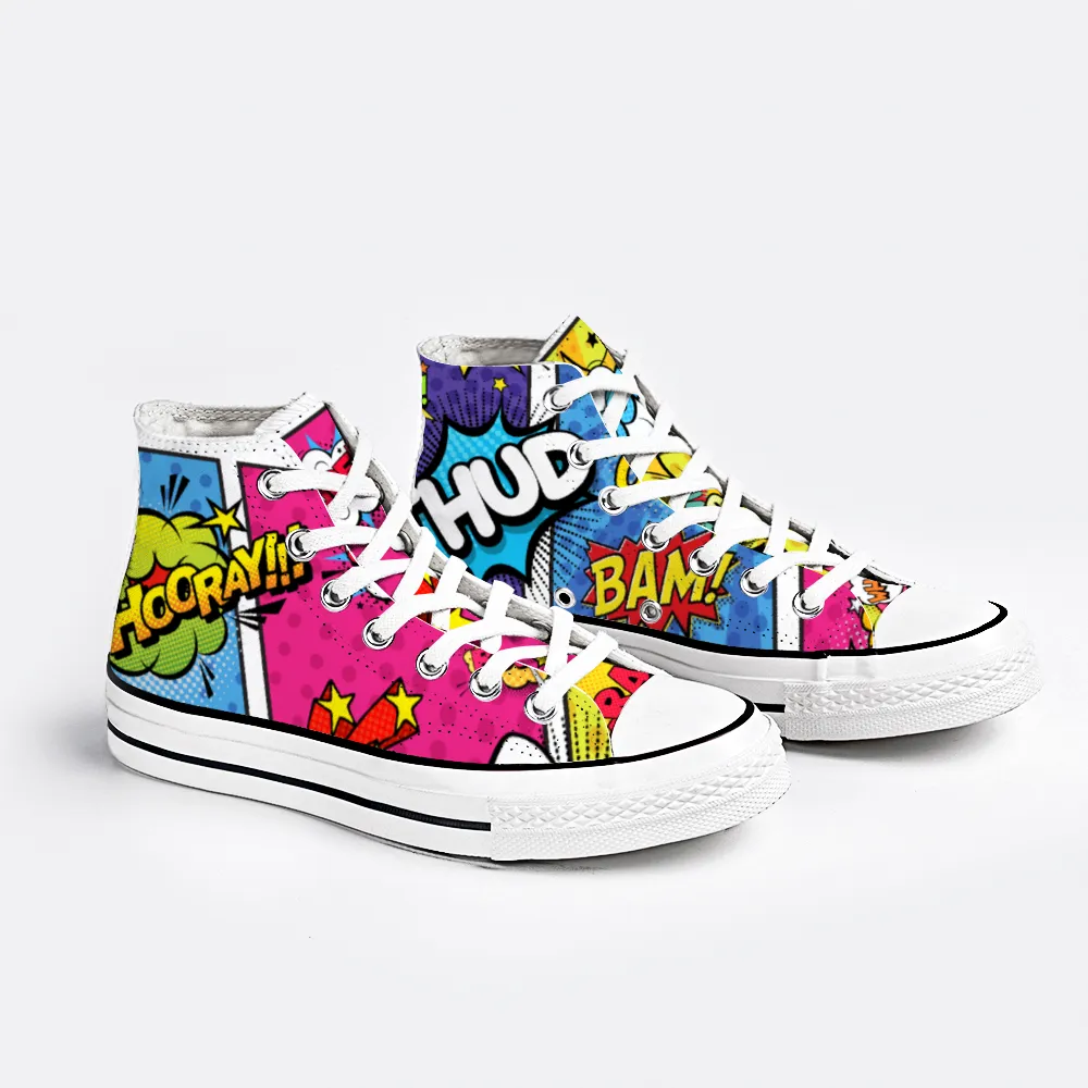 Comic Book Geek Collection - Unisex High Top Canvas Sneakers