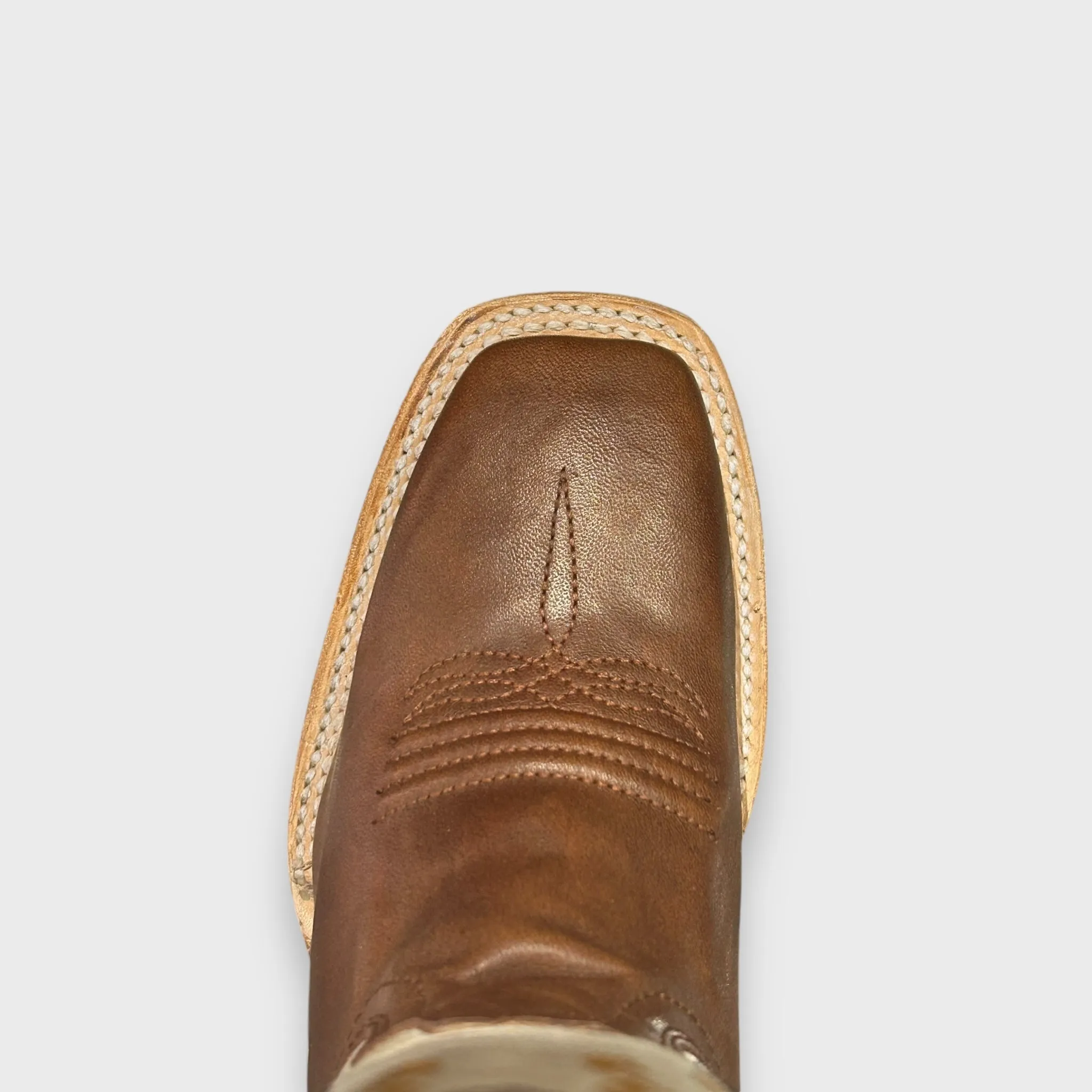 Corral Teens J7100 Handcrafted Brown/Beige Narrow Square Toe Cowboy Boots