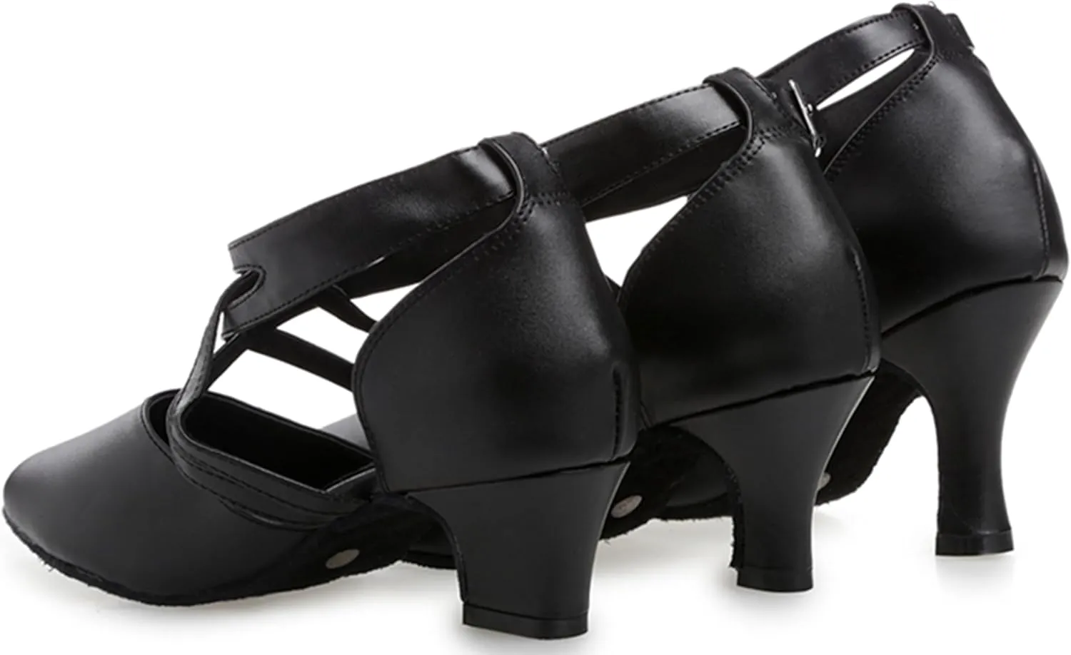 Dance Shoes for Women Ankle Strap Ballroom Latin Dancing Heels Evening Pumps with Buckle X2030