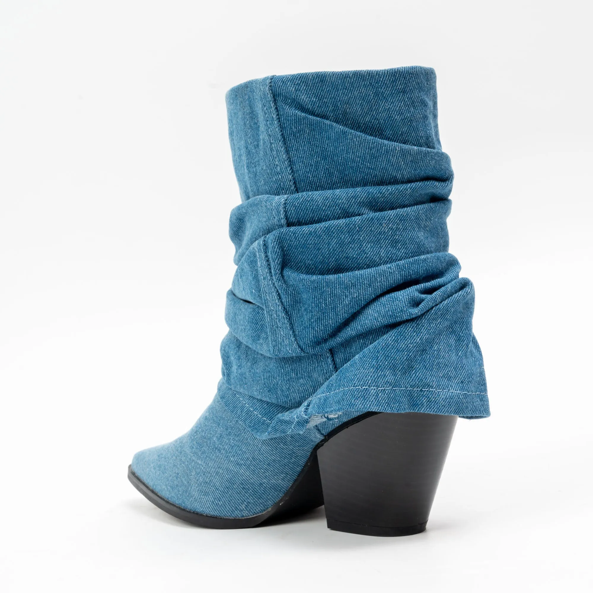 Denim Dream - Blue Foldover Boots