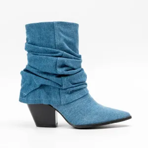 Denim Dream - Blue Foldover Boots