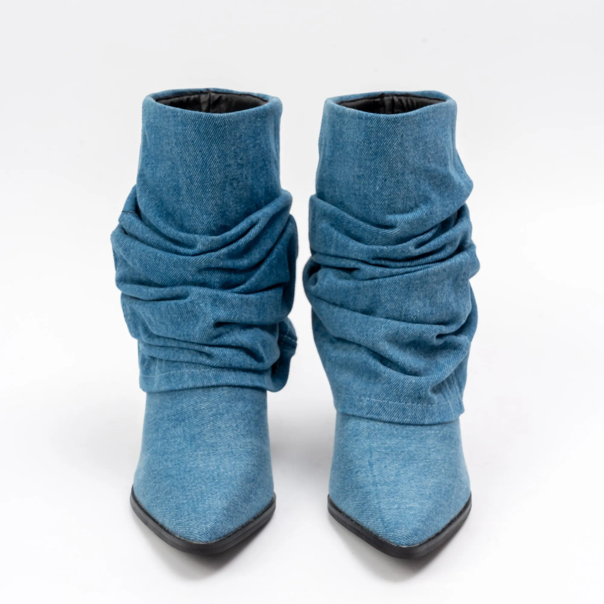 Denim Dream - Blue Foldover Boots