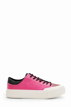 Desigual Floral Platform Sneakers Fuscia