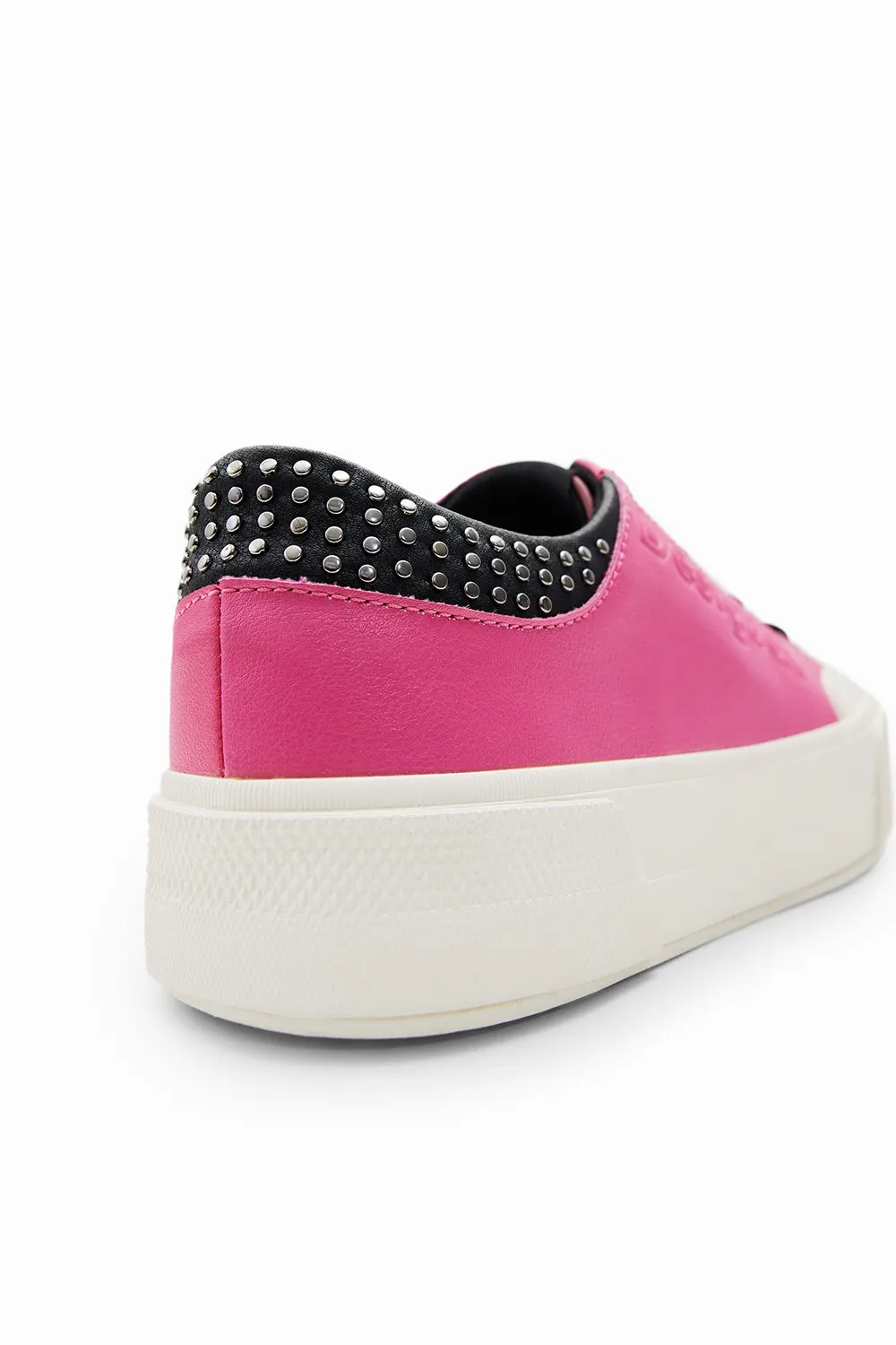 Desigual Floral Platform Sneakers Fuscia