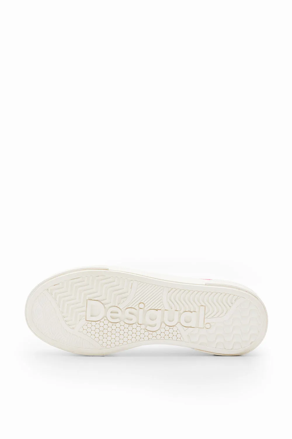 Desigual Floral Platform Sneakers Fuscia