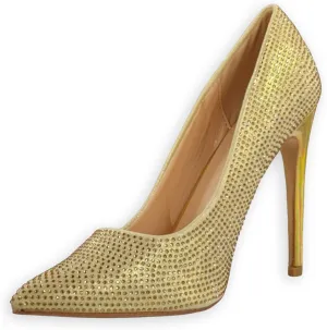 Dori Rhinestone Pointed Toe High Heel Stiletto Formal Prom Pumps