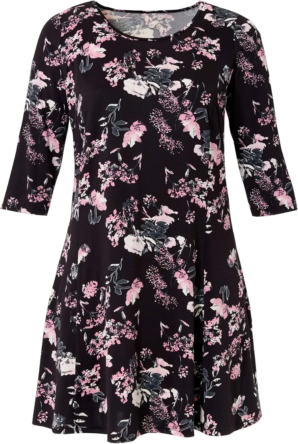 ellos Plus Size Madison Knit Three-Quarter Sleeve Dress