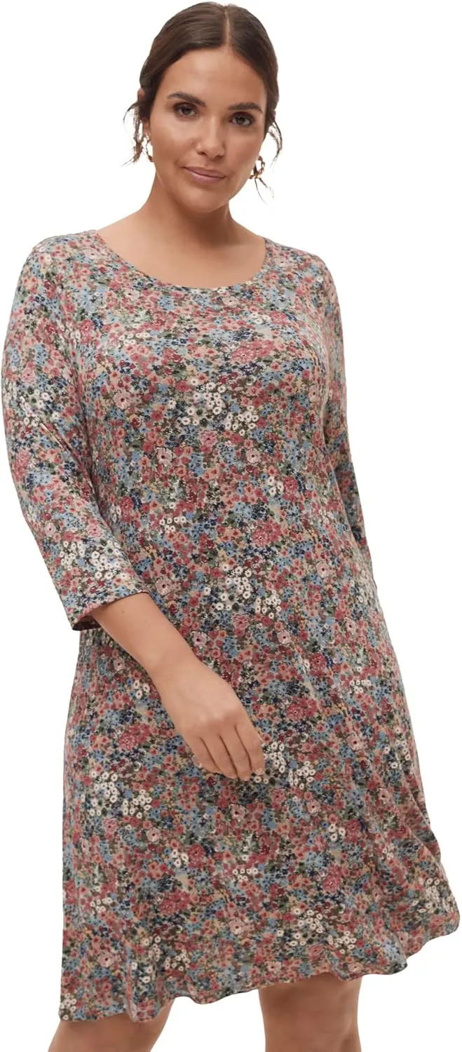ellos Plus Size Madison Knit Three-Quarter Sleeve Dress