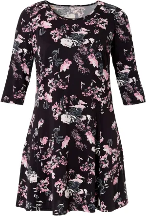 ellos Plus Size Madison Knit Three-Quarter Sleeve Dress