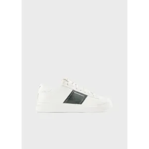 EMPORIO ARMANI COLOR-BLOCK LEATHER SNEAKERS