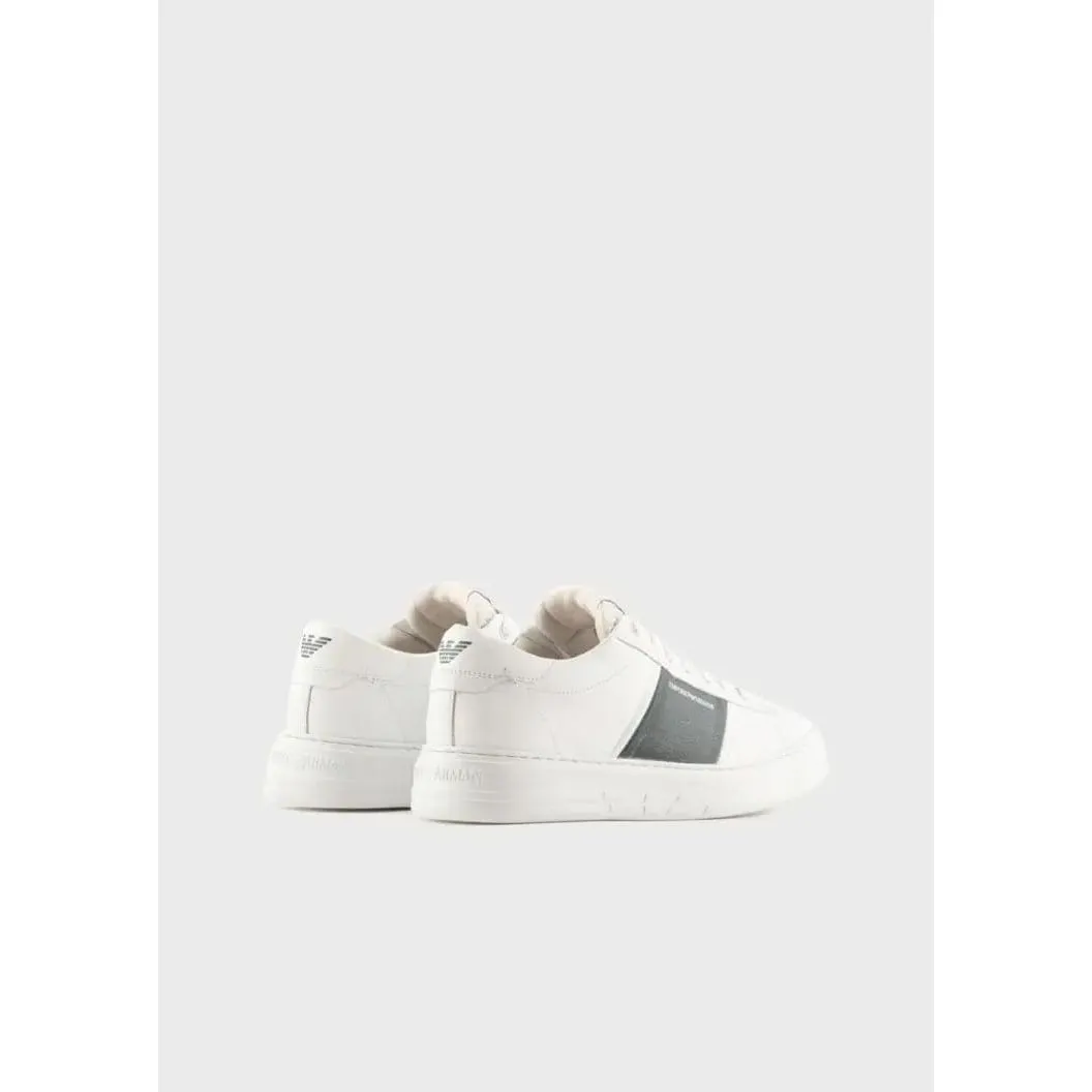 EMPORIO ARMANI COLOR-BLOCK LEATHER SNEAKERS
