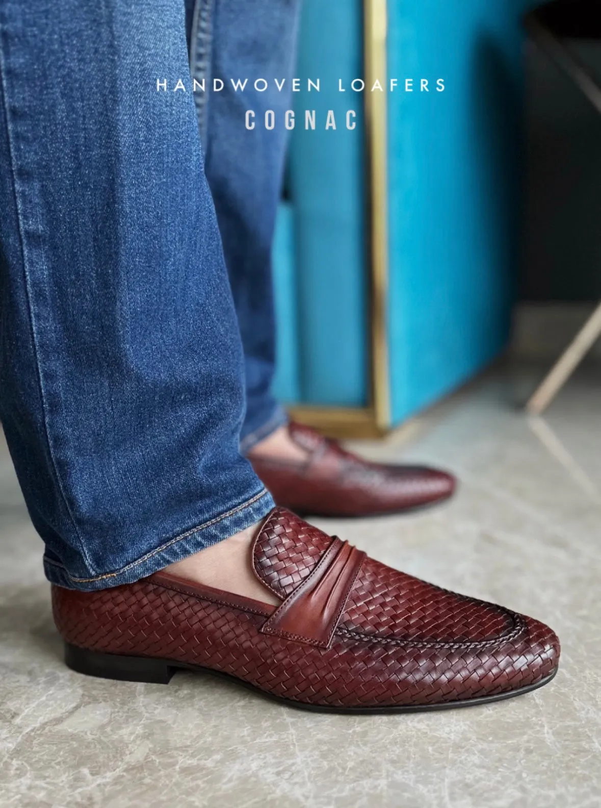 Handwoven Loafers - Cognac