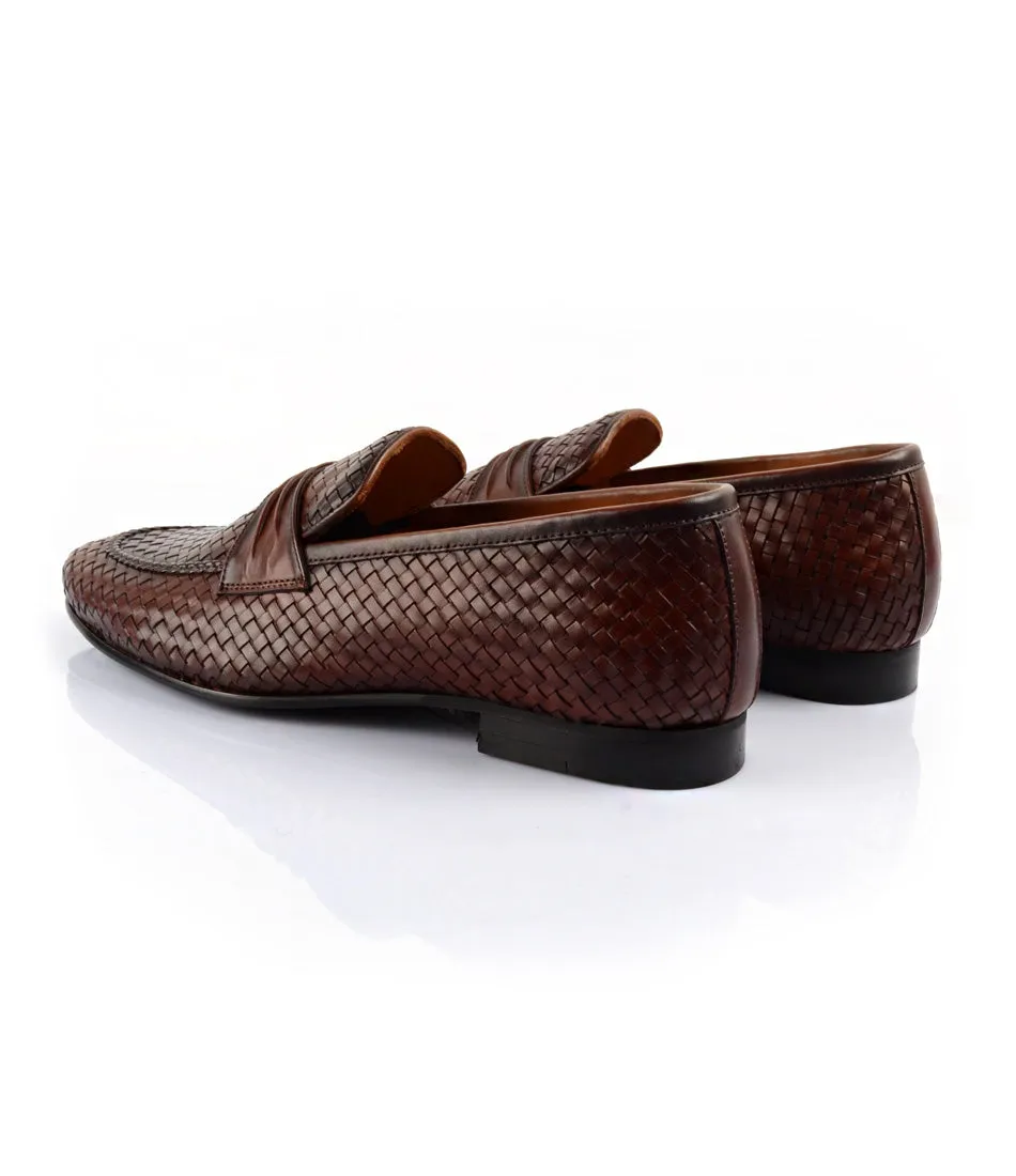 Handwoven Loafers - Cognac