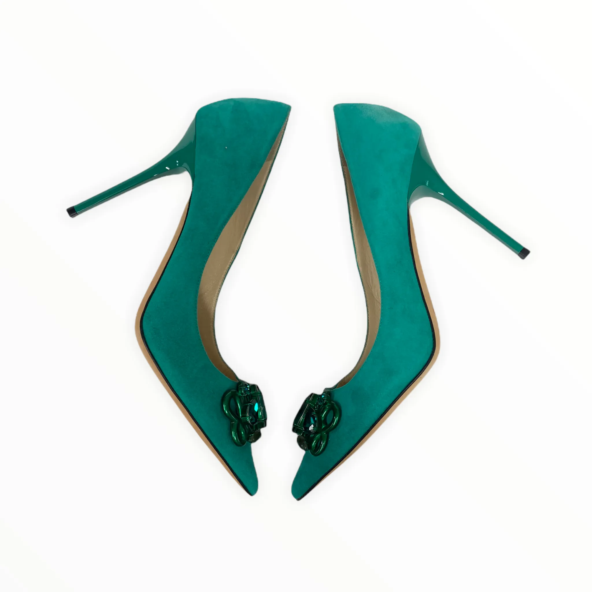 JIMMY CHOO EMERALD ABEL SUEDE PUMPS SIZE 39