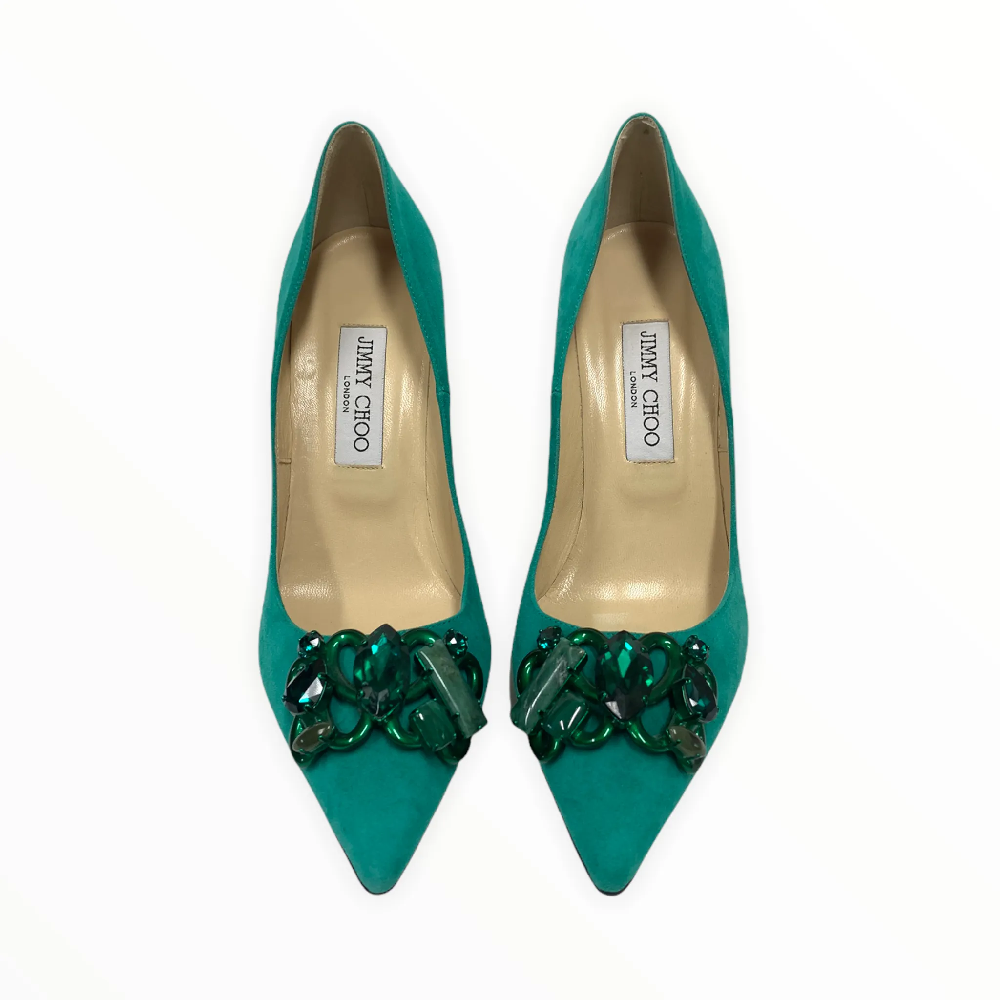 JIMMY CHOO EMERALD ABEL SUEDE PUMPS SIZE 39