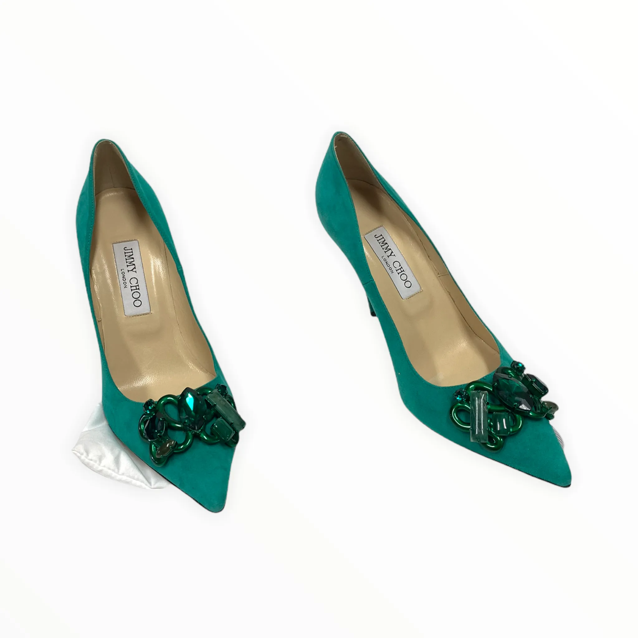 JIMMY CHOO EMERALD ABEL SUEDE PUMPS SIZE 39
