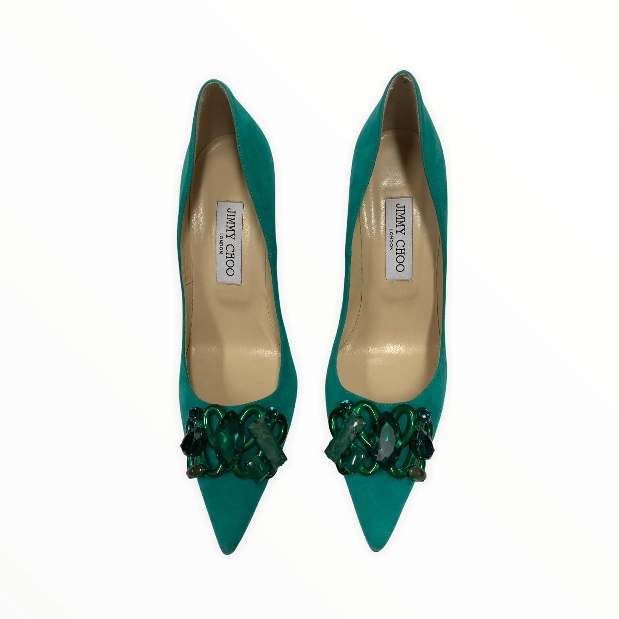 JIMMY CHOO EMERALD ABEL SUEDE PUMPS SIZE 39