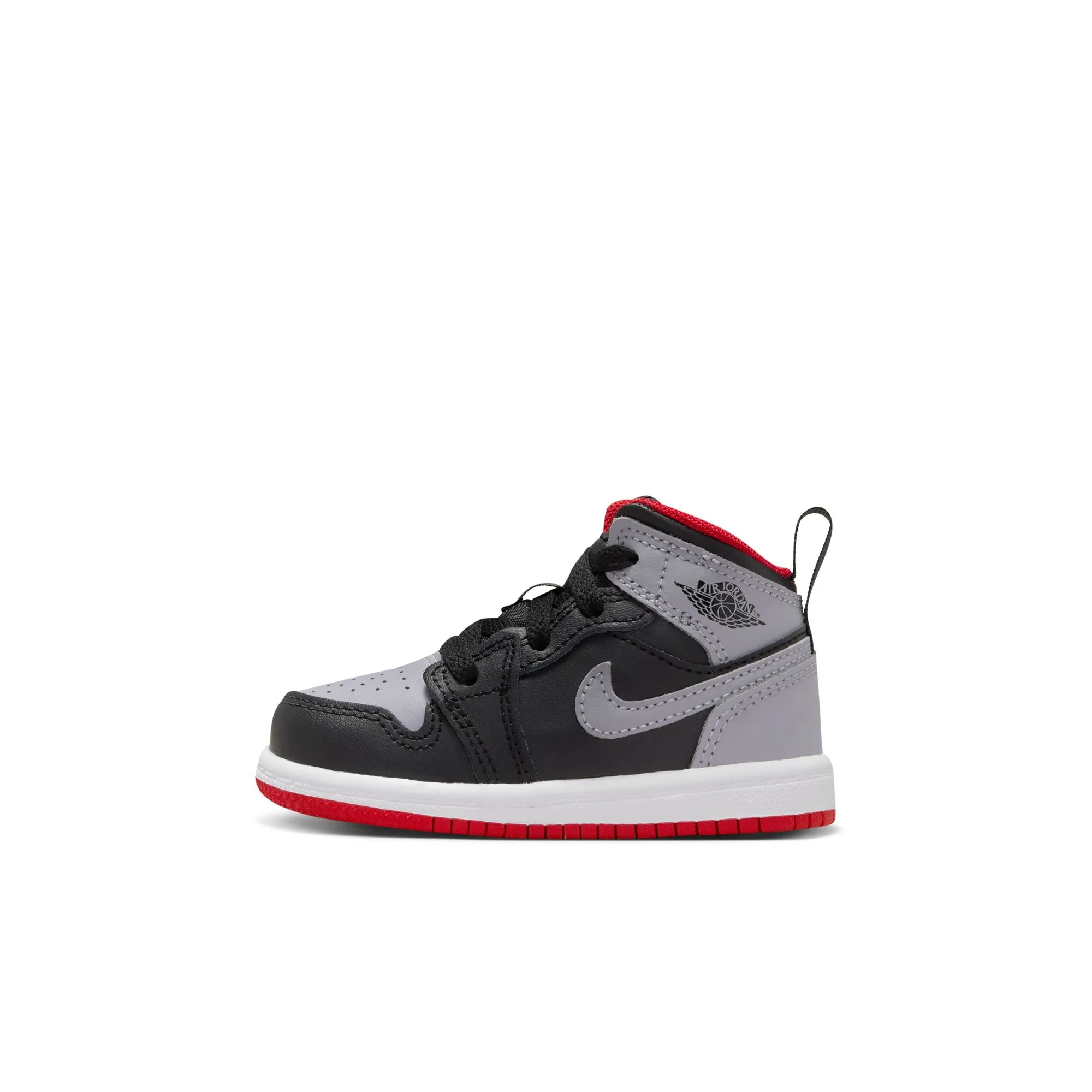 Jordan - Boy - TD Air Jordan 1 Mid - Black/Cement Grey/Fire Red