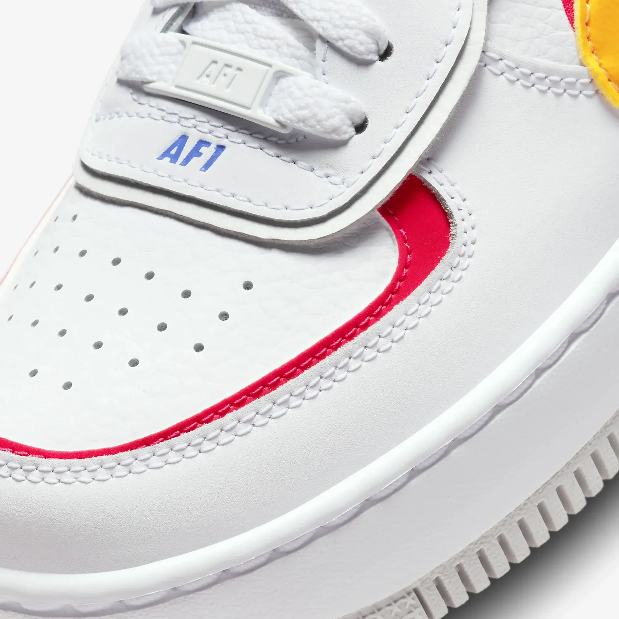 Nike | WMN'S AIR FORCE 1 SHADOW  { WHITE/SUNDIAL-SIREN RED-PHOTON DUST